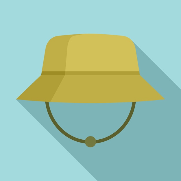 Vecteur icône de casquette d'été de pêcheur illustration plate de l'icône vectorielle de casquette d'été de pêcheur pour la conception de sites web
