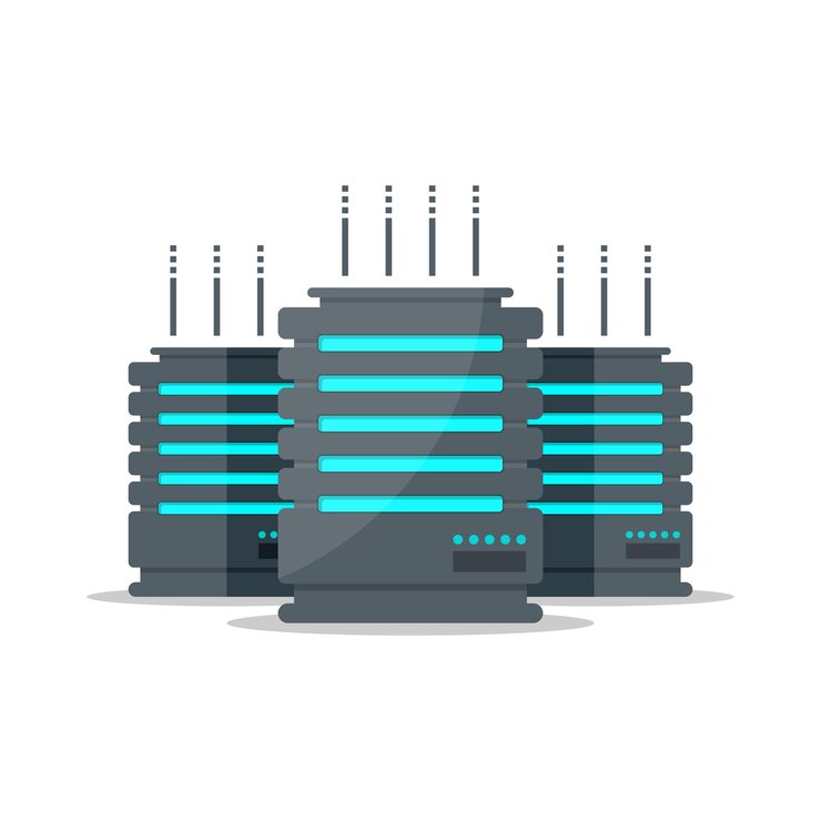 Vecteur icône de centre de données dans un style plat illustration vectorielle de centre de données informatique sur fond isolé concept d'entreprise de signe de nuage de stockage