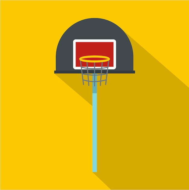Vecteur icône de cerceau de basket-ball illustration plate de l'icône vectorielle de cerceaux de basketball pour le web isolée sur fond jaune