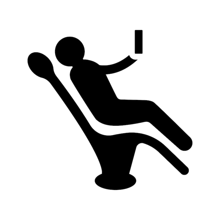 Vecteur l'icône de la chaise de confort selfie