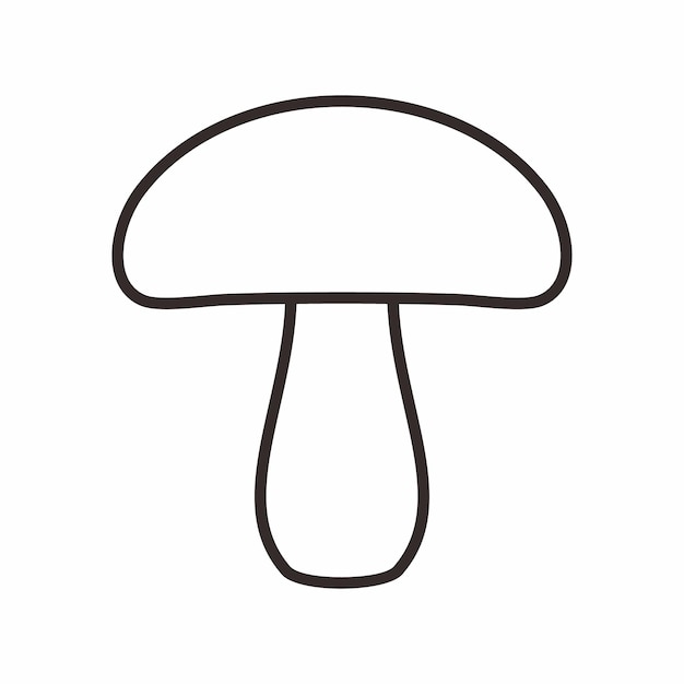 Vecteur icône de champignon avec style de contour