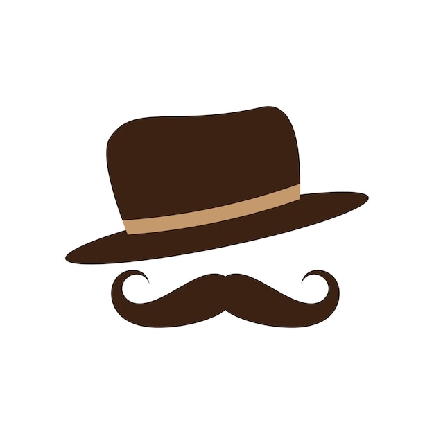 Vecteur icône chapeau et moustache gentleman