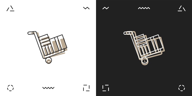 icône de chariot d'expédition de fret illustrée par vecteur avec effet en 2 options