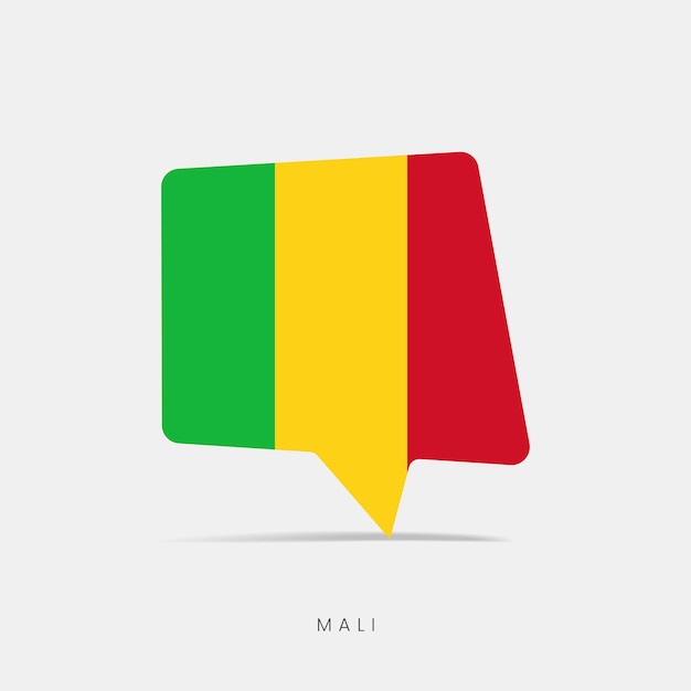 Icône De Chat Bulle Drapeau Mali