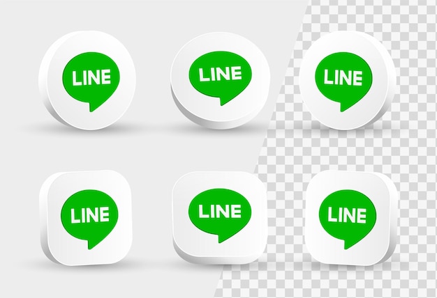 icône de chat en ligne logo 3d dans un cercle blanc moderne et un cadre carré pour les logos d'icônes de médias sociaux