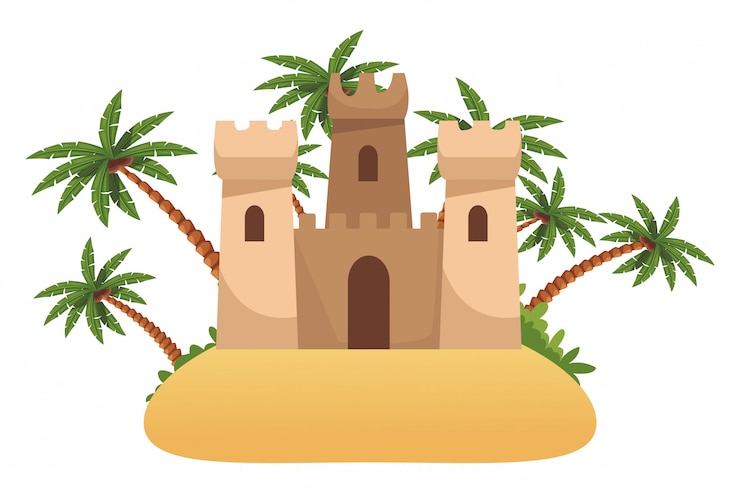 Vecteur icône de château de sable