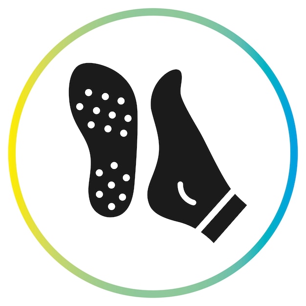 Vecteur icône de chaussettes antidéchante en silicone surface antidéchante semelle antidéchante symbole à ligne mince