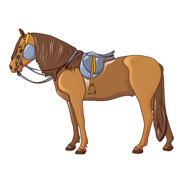 Vecteur icône de cheval de cowboy dessin animé de l'icône de vecteur de cheval de cowboy pour la conception de sites web isolée sur fond blanc