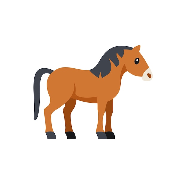 Vecteur icône de cheval simple icône plate colorée de cheval sur fond blanc isolé