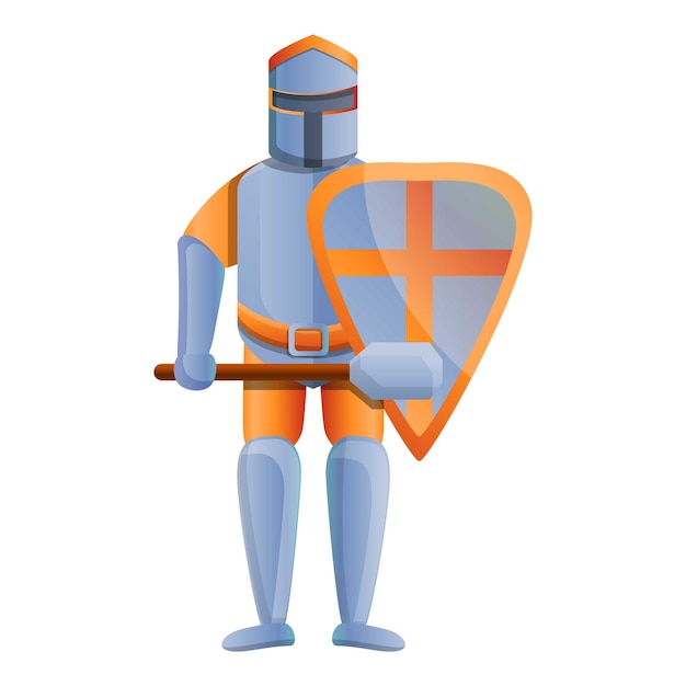 Vecteur icône de chevalier croisé orange dessin animé de l'icône de vecteur de chevalier orange croisé pour la conception de sites web isolée sur fond blanc