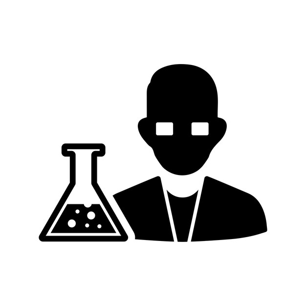 Icône de chimie vectorielle noire