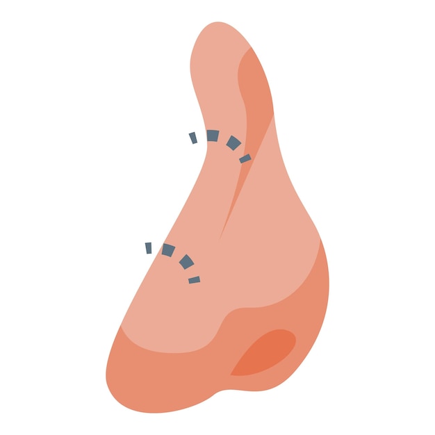 Vecteur icône de chirurgie du nez osseux vecteur isométrique rhinoplastie lifting opération du médecin