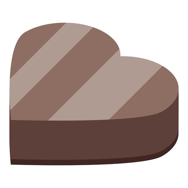 Vecteur icône de chocolat en forme de coeur isométrique de l'icône de vecteur de chocolat en forme de coeur pour la conception de sites web isolée sur fond blanc