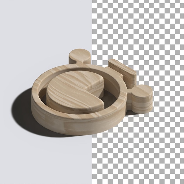 Icône de chronomètre en bois pour une utilisation professionnelle polyvalente