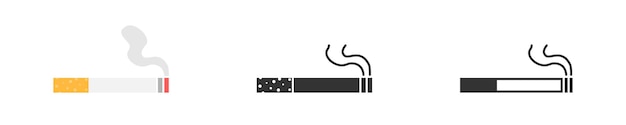 Vecteur icône de cigarette dans un style plat illustration vectorielle de tabagisme sur fond isolé concept d'entreprise de signe de tabac
