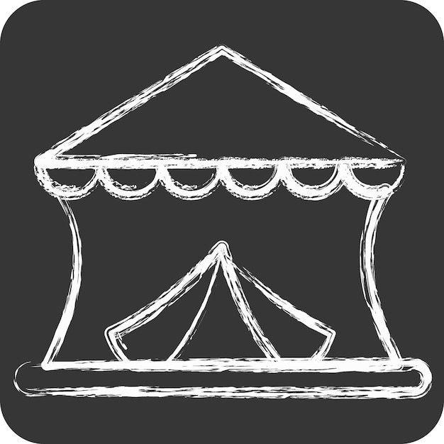 Icône Cirque adapté à l'éducation symbole craie Style conception simple modèle de conception modifiable vecteur