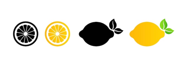 Icône De Citron. Signe De Fruits. Agrumes. Vecteur Sur Fond Blanc Isolé. Eps 10.