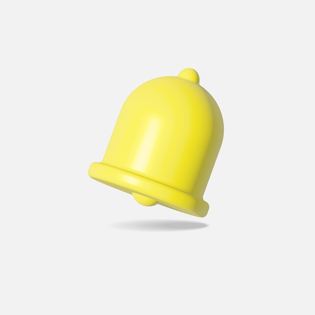 Icône De Cloche Ou D'alarme 3d Signe Ou Symbole Pour L'application D'illustration D'affiche Vecteur Premium