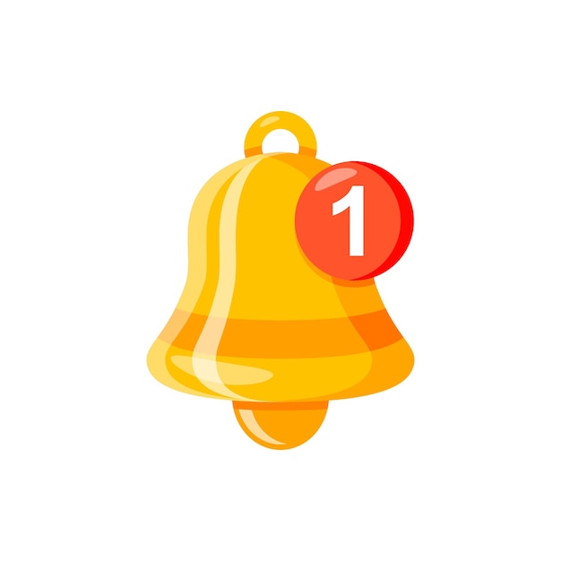Icône de cloche de notification dans un style plat illustration vectorielle de message de boîte de réception entrante sur fond isolé concept d'entreprise de signe de cloche de sonnerie