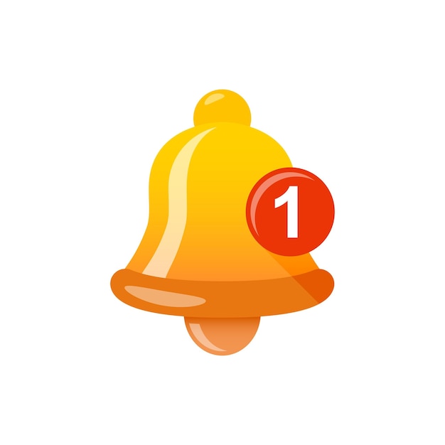 Icône de cloche de notification dans un style plat illustration vectorielle de message de boîte de réception entrante sur fond isolé concept d'entreprise de signe de cloche de sonnerie