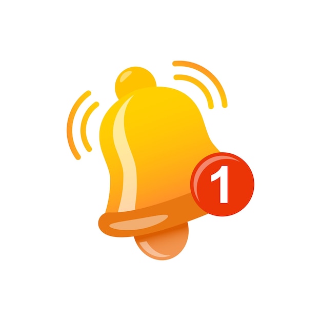 Icône de cloche de notification dans un style plat illustration vectorielle de message de boîte de réception entrante sur fond isolé concept d'entreprise de signe de cloche de sonnerie