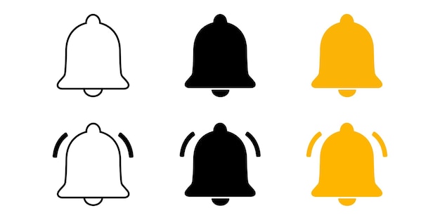 Icône de cloche de notification set vector Symbole d'alarme Stock vector EPS 10