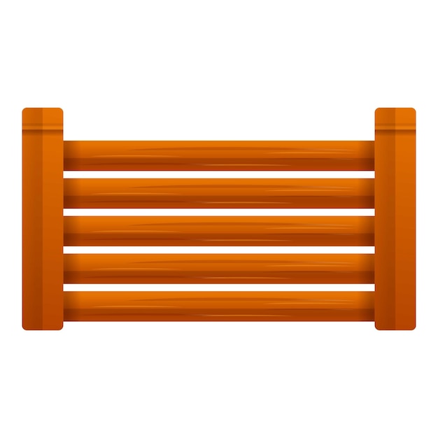 Icône de clôture horizontale en bois Dessin animé de l'icône de vecteur de clôture horizontale en bois pour la conception de sites Web isolée sur fond blanc