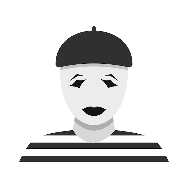 Icône De Clown Dans Un Style Plat Isolée Sur Une Illustration Vectorielle De Fond Blanc