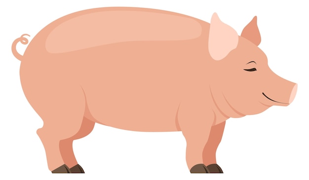 Icône De Cochon Animal D'élevage Mignon Symbole De La Ferme