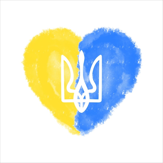 Vecteur icône de coeur aux couleurs du drapeau ukrainien
