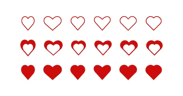 Icône De Coeur Rouge Amour Illustration Symbole Saint Valentin Vecteur