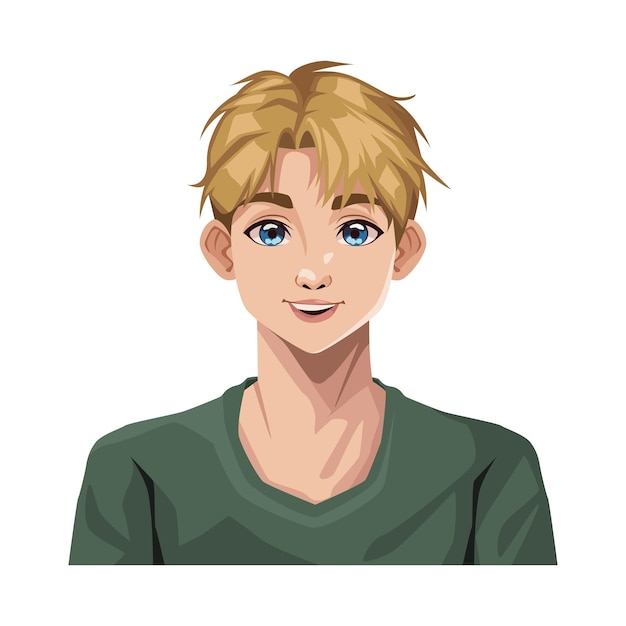 icône de coiffure homme blond isolé