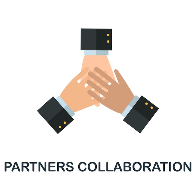 Vecteur icône de collaboration des partenaires élément simple de la collection de motivation commerciale icône de collaboration des partenaires créatifs pour l'infographie des modèles de conception web et plus encore