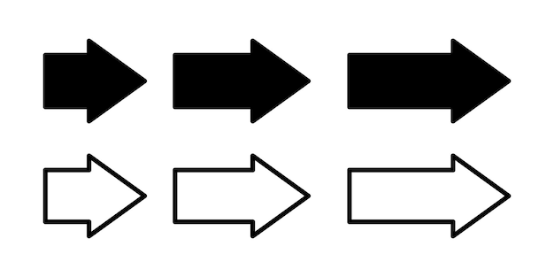 Vecteur icône de collection de vecteur de flèche. ensemble noir de flèches. conception de flèche. eps 10