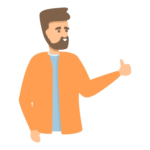 Icône de collègue pouce vers le haut Dessin animé de l'icône de vecteur de collègue pouce vers le haut pour la conception de sites Web isolée sur fond blanc