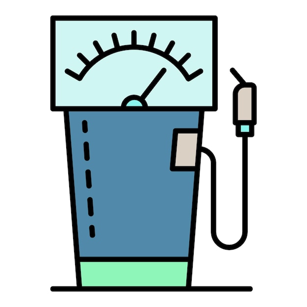 Vecteur icône de colonne de pistolet de station-service contour de la colonne de pistolet de station-service icône vectorielle couleur plate isolée