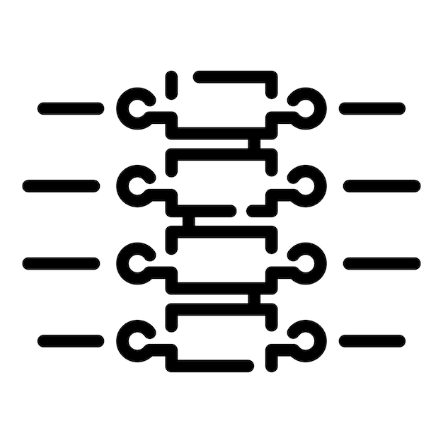 Vecteur icône de colonne vertébrale décrire l'icône de vecteur de colonne vertébrale pour la conception de sites web isolée sur fond blanc