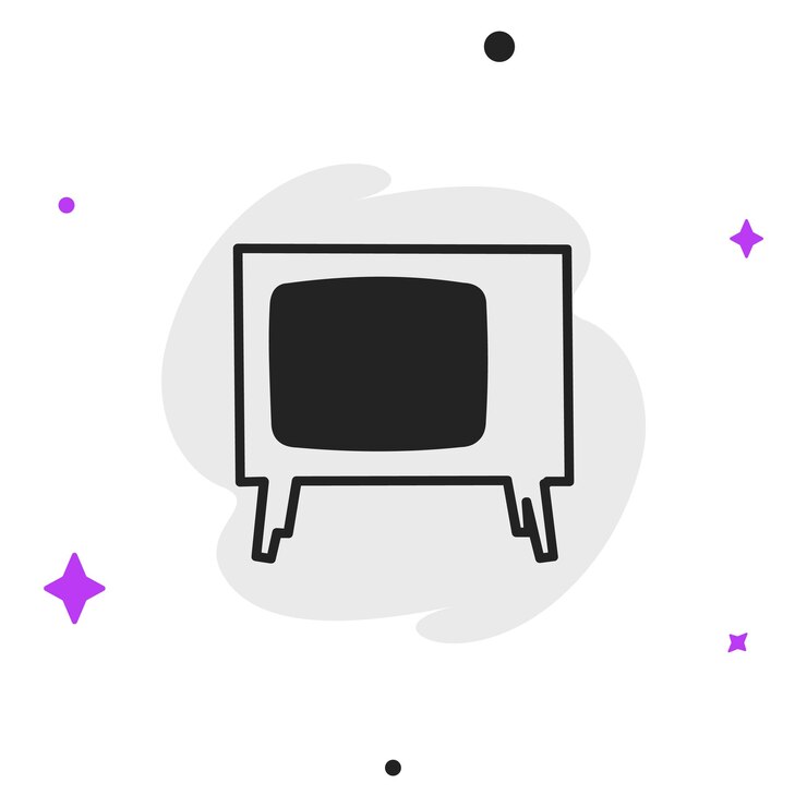 Vecteur icône commerciale moderne et plate de haute qualité de tv sur un fond isolé