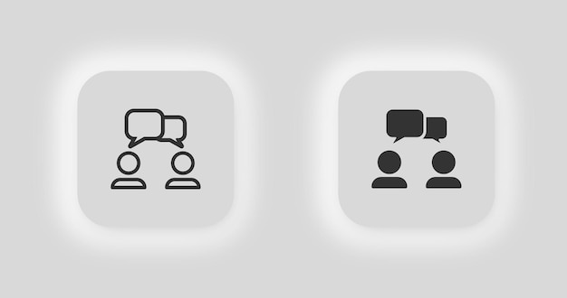 Icône de communication Chat illustration symbole Signe conversation personnes vecteur plat