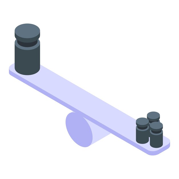 Vecteur icône de comparaison de poids isométrique de l'icône vectorielle de comparaison de poids pour la conception de sites web isolée sur fond blanc