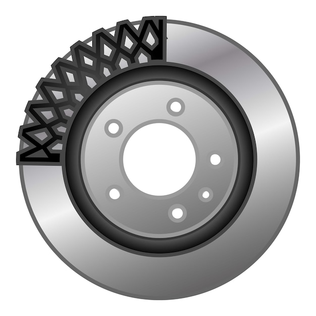 Vecteur icône de composant de disque de frein de voiture dessin animé de l'icône vectorielle de composant de disque de frein de voiture pour la conception de sites web isolée sur fond blanc
