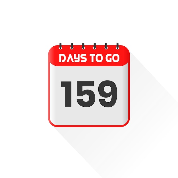 Vecteur icône de compte à rebours 159 jours restants pour la promotion des ventes bannière de vente promotionnelle 159 jours restant