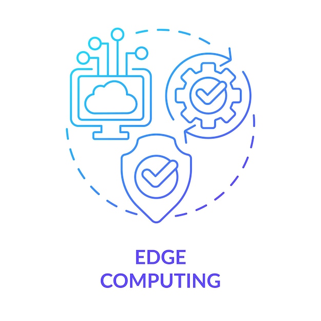 Icône De Concept De Dégradé Bleu Edge Computing