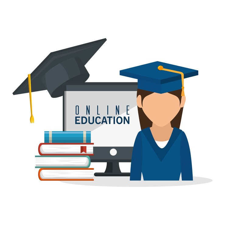 Vecteur icône de concept de l&#39;éducation en ligne