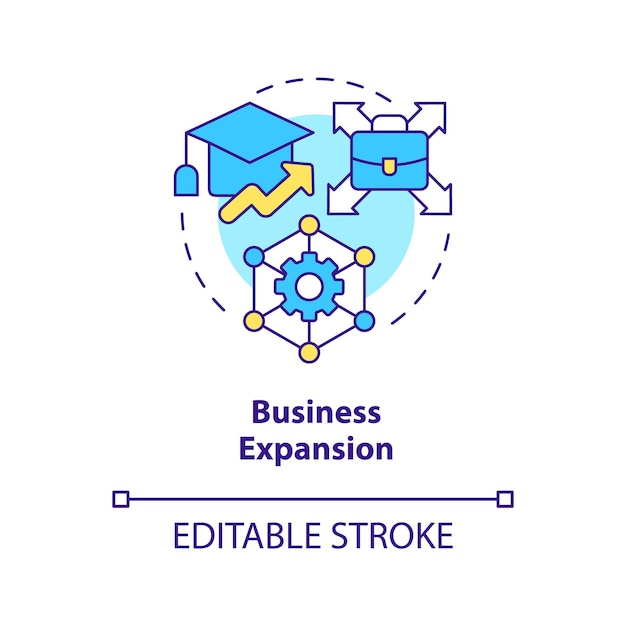 Vecteur icône de concept d'expansion commerciale