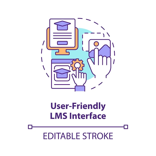 Icône De Concept D'interface Lms Conviviale