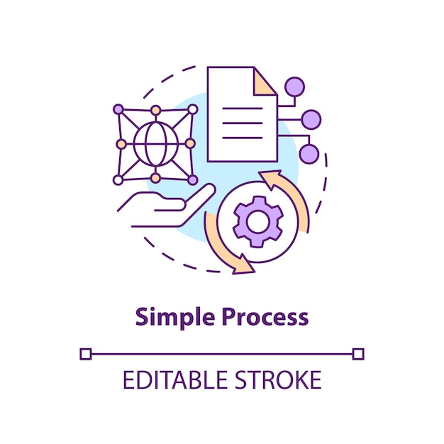 Icône de concept de processus simple