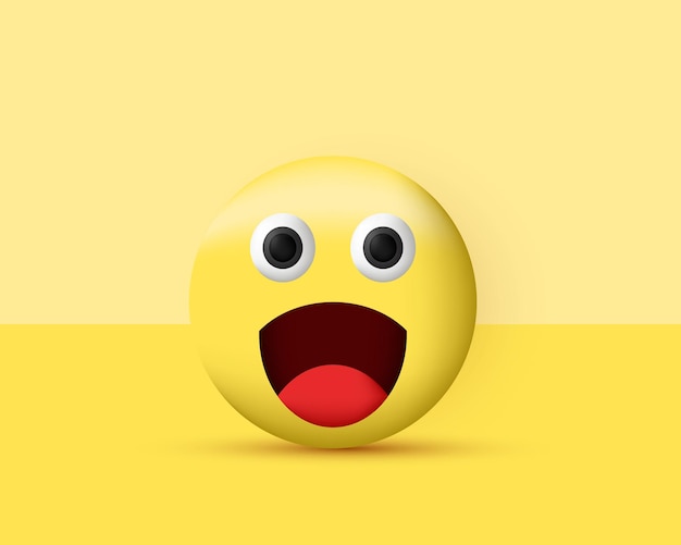 icône de conception 3D réaliste unique emoji sourire œil jaune isolé sur
