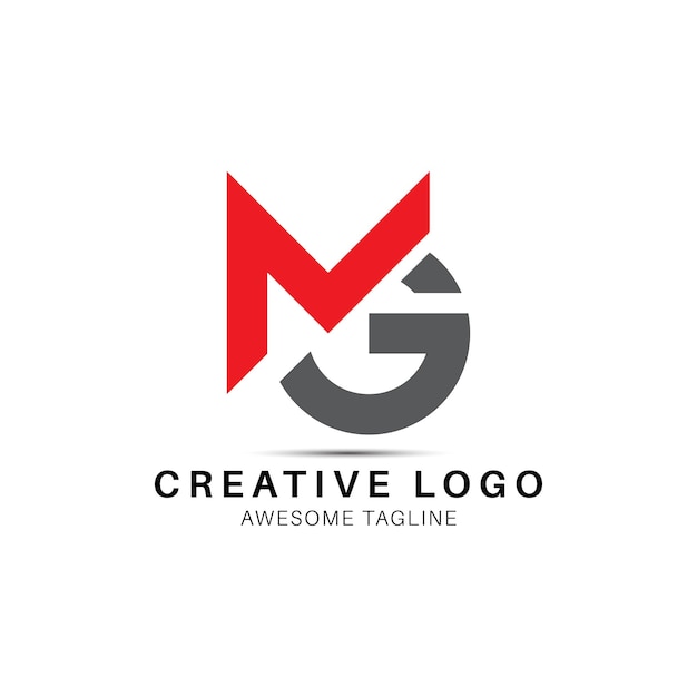 Vecteur icône de conception du logo créatif de la lettre mg