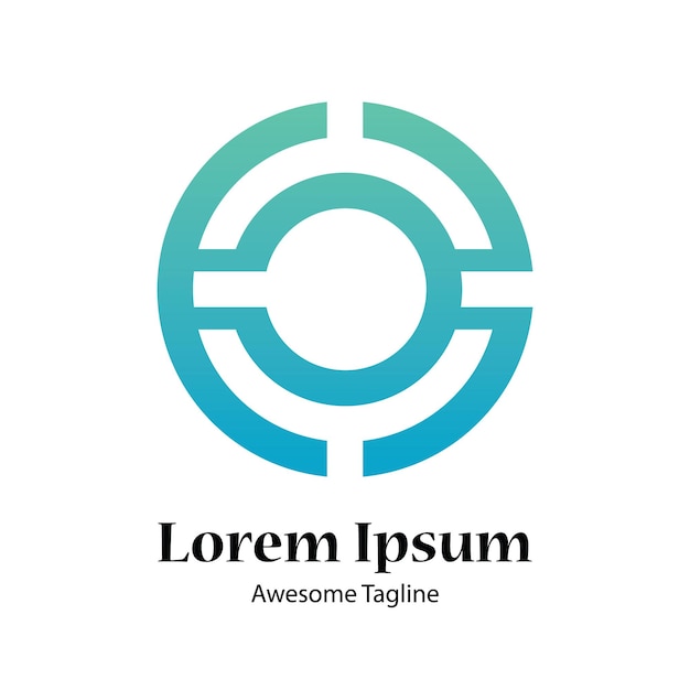 Icône de conception du logo de la lettre O tech